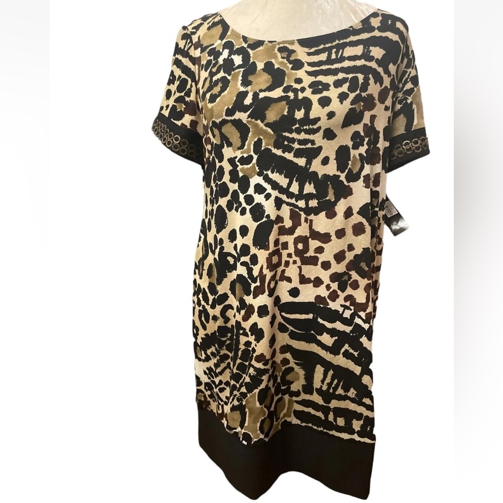 Tiana B. NWT $89 Petite Med Shift Dress ~ Animal Print Easy Breeze Poly/Spandex!
